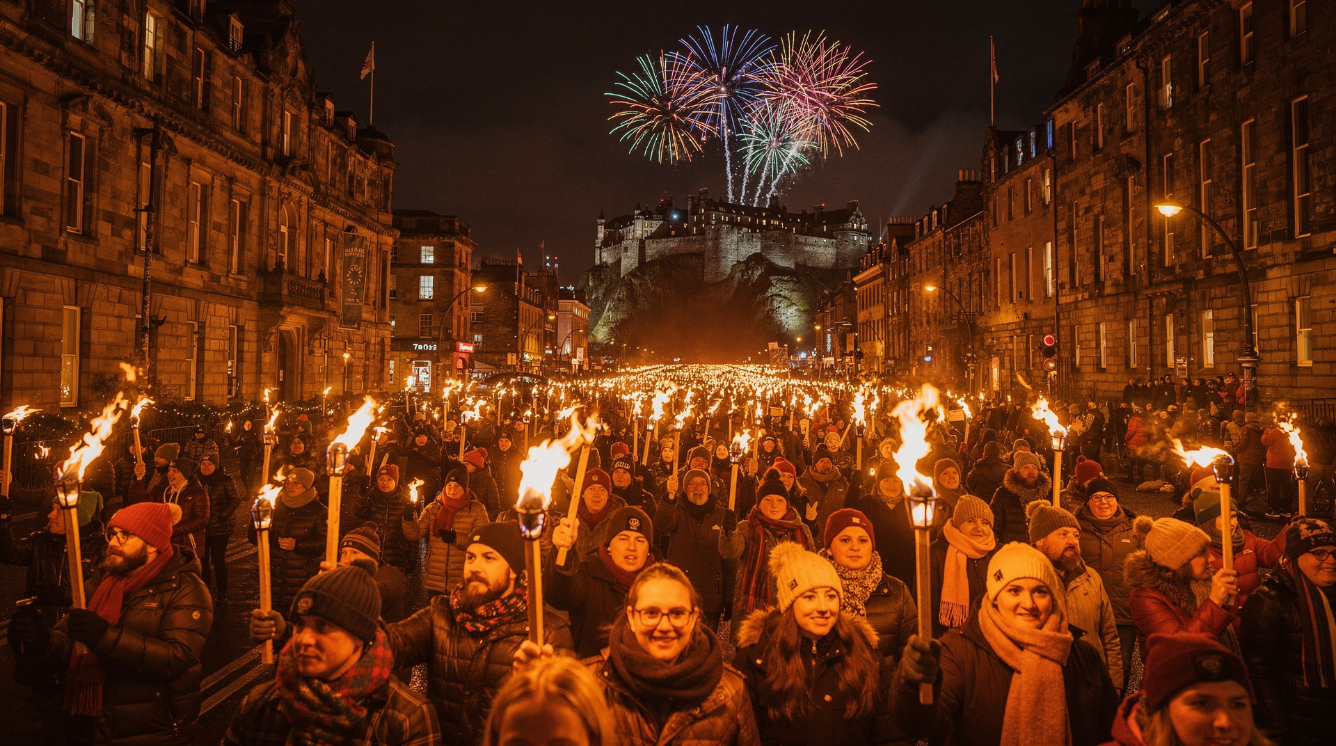 Edinburgh Hogmanay: 3-tägiger Neujahrs-Reiseplan — Edinburgh-Hogmanay-Dreitagesplan: Fackelzug, Straßenfest und winterliche Stadt –
